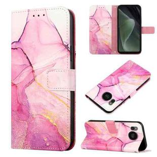 For Sharp Aquos Sense7 Plus PT003 Marble Pattern Flip Leather Phone Case(Pink Purple Gold LS001)