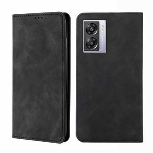 For OPPO K10 5G Global Skin Feel Magnetic Flip Leather Phone Case(Black)