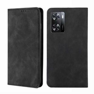 For OnePlus Nord N20 SE 4G Skin Feel Magnetic Flip Leather Phone Case(Black)