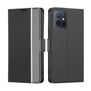 For vivo Y52t Twill Texture Side Buckle Leather Phone Case(Black)