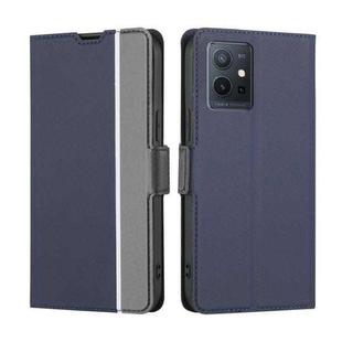 For vivo Y52t Twill Texture Side Buckle Leather Phone Case(Blue)