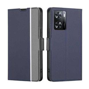 For OnePlus Nord N20 SE 4G Twill Texture Side Buckle Leather Phone Case(Blue)