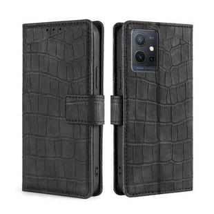 For vivo Y52t Skin Feel Crocodile Magnetic Clasp Leather Phone Case(Black)
