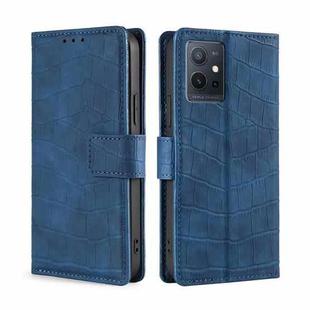 For vivo Y52t Skin Feel Crocodile Magnetic Clasp Leather Phone Case(Blue)