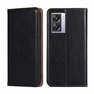 For OPPO K10 5G Global Gloss Oil Solid Color Magnetic Leather Phone Case(Black)