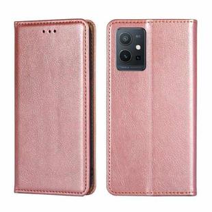 For vivo Y52t Gloss Oil Solid Color Magnetic Leather Phone Case(Rose Gold)