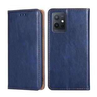 For vivo Y52t Gloss Oil Solid Color Magnetic Leather Phone Case(Blue)