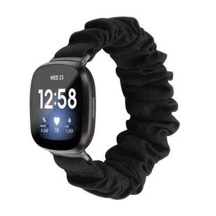 For Fitbit Versa 4 / Sense 2 Universal Hair Ring Cloth Watch Band(Black)