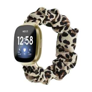 For Fitbit Versa 4 / Sense 2 Universal Hair Ring Cloth Watch Band(Leopard Print)