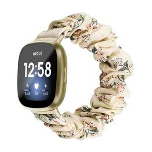 For Fitbit Versa 4 / Sense 2 Universal Hair Ring Cloth Watch Band(Honeysuckle)