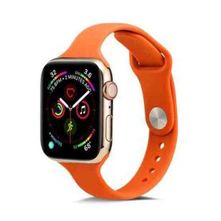 For Apple Watch 5/4 44mm & 3/2/1 42mm Thin Silicone Watch Band(Orange)