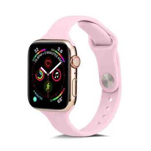 For Apple Watch 5/4 44mm & 3/2/1 42mm Thin Silicone Watch Band(Pink)