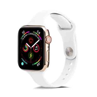 For Apple Watch 5/4 40mm & 3/2/1 38mm Thin Silicone Watch Band(White)