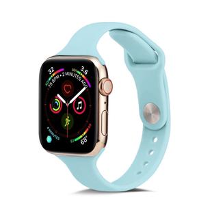For Apple Watch 5/4 40mm & 3/2/1 38mm Thin Silicone Watch Band(Green)