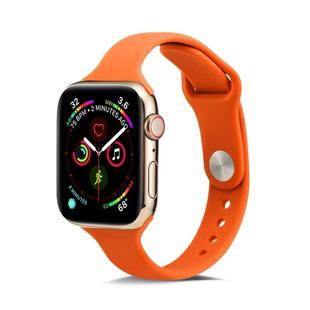 For Apple Watch 5/4 40mm & 3/2/1 38mm Thin Silicone Watch Band(Orange)