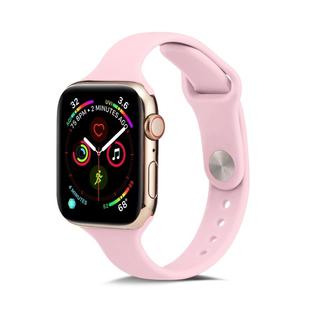 For Apple Watch 5/4 40mm & 3/2/1 38mm Thin Silicone Watch Band(Pink)