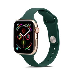 For Apple Watch 5/4 40mm & 3/2/1 38mm Thin Silicone Watch Band(Deep Green)