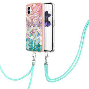 For Nothing Phone 1 Electroplating IMD TPU Phone Case with Lanyard(Colorful Scales)