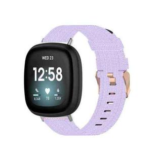 For Fitbit Versa 4 / Sense 2 Universal Nylon Weave Canvas Watch Band(Light Purple)