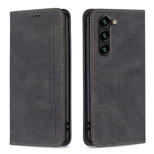 For Samsung Galaxy S23+ 5G Magnetic RFID Blocking Anti-Theft Leather Phone Case(Black)