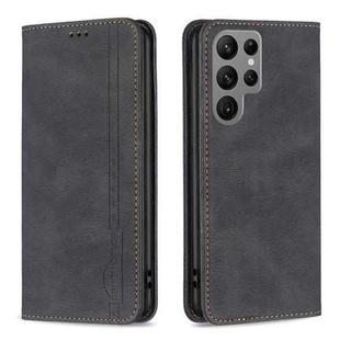 For Samsung Galaxy S23 Ultra 5G Magnetic RFID Blocking Anti-Theft Leather Phone Case(Black)