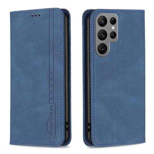 For Samsung Galaxy S23 Ultra 5G Magnetic RFID Blocking Anti-Theft Leather Phone Case(Blue)