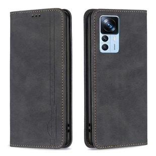 For Xiaomi 12T / 12T Pro / Redmi K50 Ultra Magnetic RFID Blocking Anti-Theft Leather Phone Case(Black)