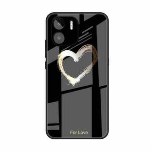 For Xiaomi Redmi A1 4G Colorful Painted Glass Phone Case(Black Love)