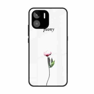 For Xiaomi Redmi A1 4G Colorful Painted Glass Phone Case(A Flower)