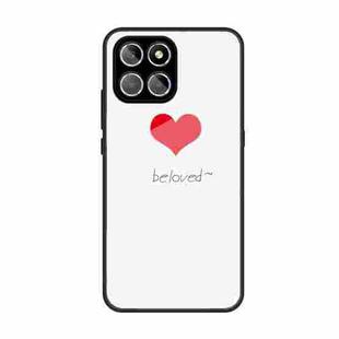 For Honor 8X 5G Colorful Painted Glass Phone Case(Red Heart)