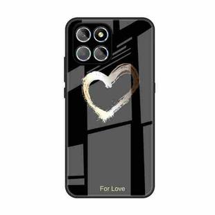 For Honor 8X 5G Colorful Painted Glass Phone Case(Black Love)