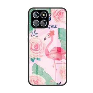 For Honor 8X 5G Colorful Painted Glass Phone Case(Flamingo)