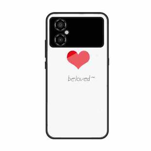 For Xiaomi Poco M4 Colorful Painted Glass Phone Case(Red Heart)