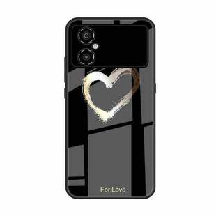 For Xiaomi Poco M4 Colorful Painted Glass Phone Case(Black Love)