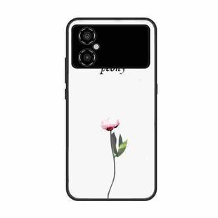 For Xiaomi Poco M4 Colorful Painted Glass Phone Case(A Flower)