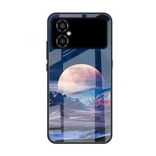For Xiaomi Poco M4 Colorful Painted Glass Phone Case(Moon Hill)
