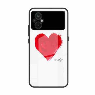 For Xiaomi Poco M5 Colorful Painted Glass Phone Case(Love)