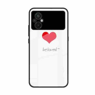 For Xiaomi Poco M5 Colorful Painted Glass Phone Case(Red Heart)