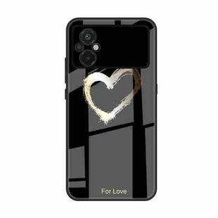 For Xiaomi Poco M5 Colorful Painted Glass Phone Case(Black Love)