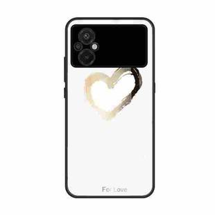 For Xiaomi Poco M5 Colorful Painted Glass Phone Case(Golden Love)