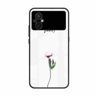 For Xiaomi Poco M5 Colorful Painted Glass Phone Case(A Flower)