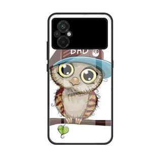 For Xiaomi Poco M5 Colorful Painted Glass Phone Case(Owl)