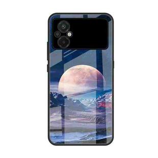 For Xiaomi Poco M5 Colorful Painted Glass Phone Case(Moon Hill)