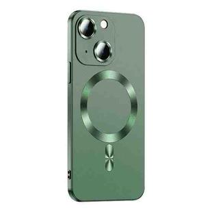 For iPhone 14 Liquid Lens Protector Magsafe Phone Case(Green)