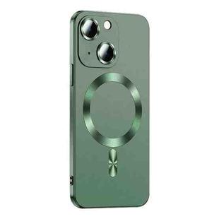 For iPhone 14 Plus Liquid Lens Protector Magsafe Phone Case(Green)