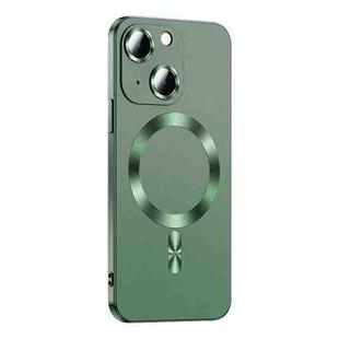 For iPhone 13 Liquid Lens Protector Magsafe Phone Case(Green)