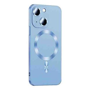 For iPhone 13 Liquid Lens Protector Magsafe Phone Case(Sierra Blue)