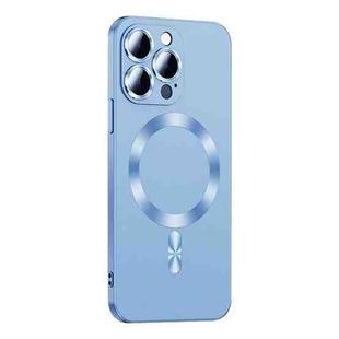 For iPhone 12 Pro Liquid Lens Protector Magsafe Phone Case(Sierra Blue)