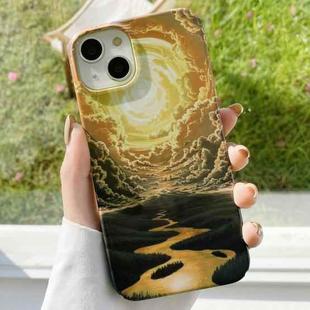 For iPhone 14 Varnishing Water Stick PC Phone Case(Sky)
