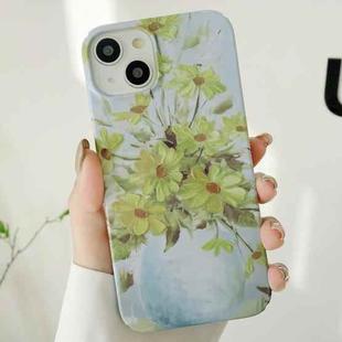 For iPhone 14 Varnishing Water Stick PC Phone Case(Small Chrysanthemum)